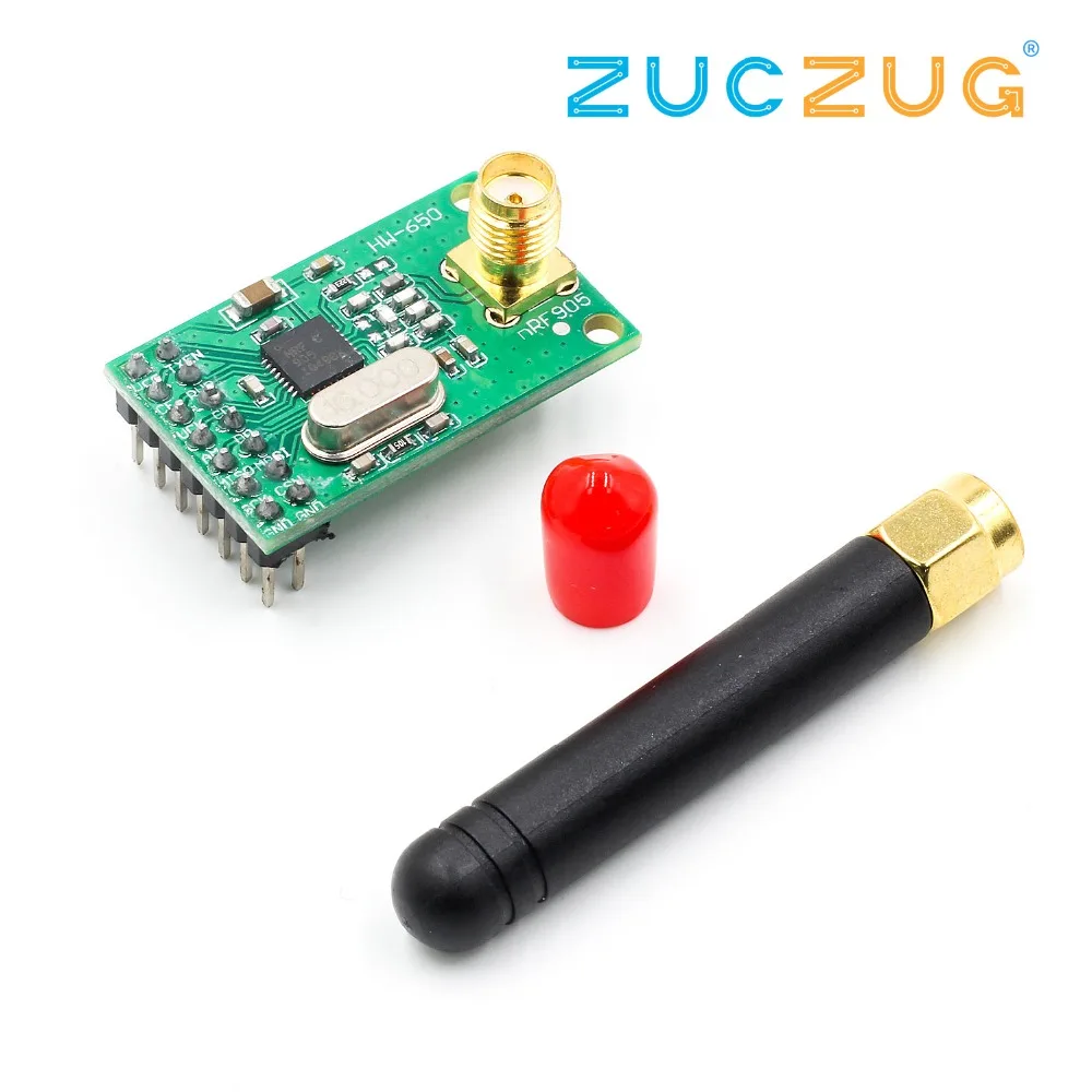 

NRF905 Wireless Transceiver Module Wireless Transmitter Receiver Board NF905SE With Antenna FSK GMSK Low Power 433 868 915 MHz