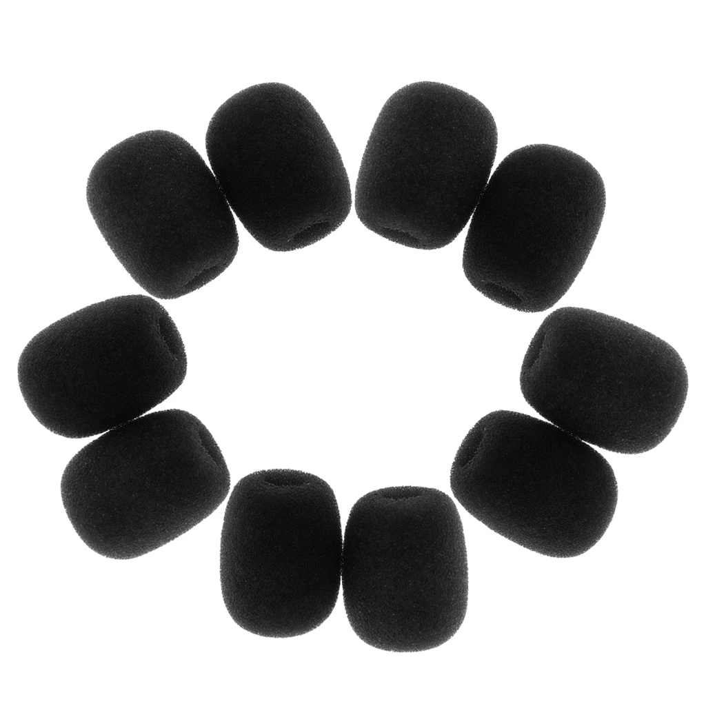10 Pieces Clip-on Headset Microphone Sponge Windscreen Wind Muff Mic Accessory for Small Lapel and Headset Microphone microphone windscreen