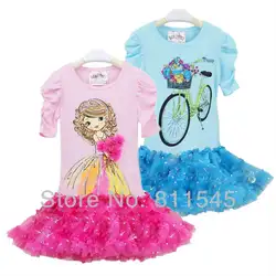 Розовый Синий Детские Платья для девочек на день рождения Кружево пачки детская одежда милая Одежда для девочек; детская верхняя одежда