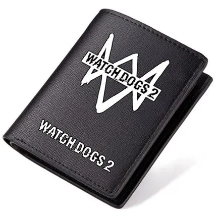 

Fashion Watch Dogs 2 Wallets Short style Luminous PU Leather Cartoon Anime Student holders