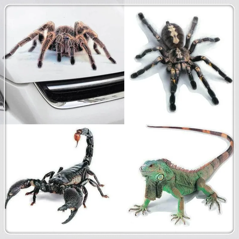 

3D Car Sticker Animals Spider Gecko Scorpions Vinyl Decal for Ford C-MAX Flex B-MAX Atlas Five FG F-350 F-250 E-Series
