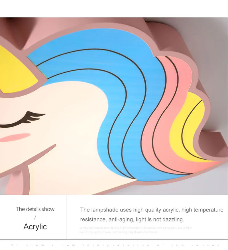 Единорог светильник для детской комнаты светодиодный потолочный светильник s с пультом дистанционного управления мультяшный абажур детская комната милый потолочный светильник deco детская комната