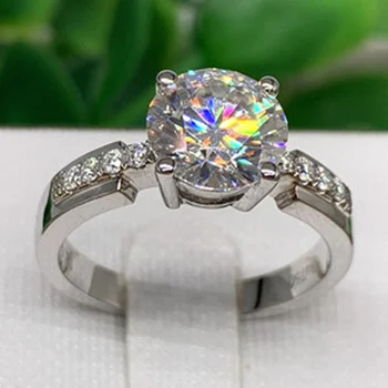 

Brand New 1 Carat 18K White Gold Moissanite Diamond Ring Luxury Classic Women Wedding Party Engagement Anniversary Ring 1 Ct
