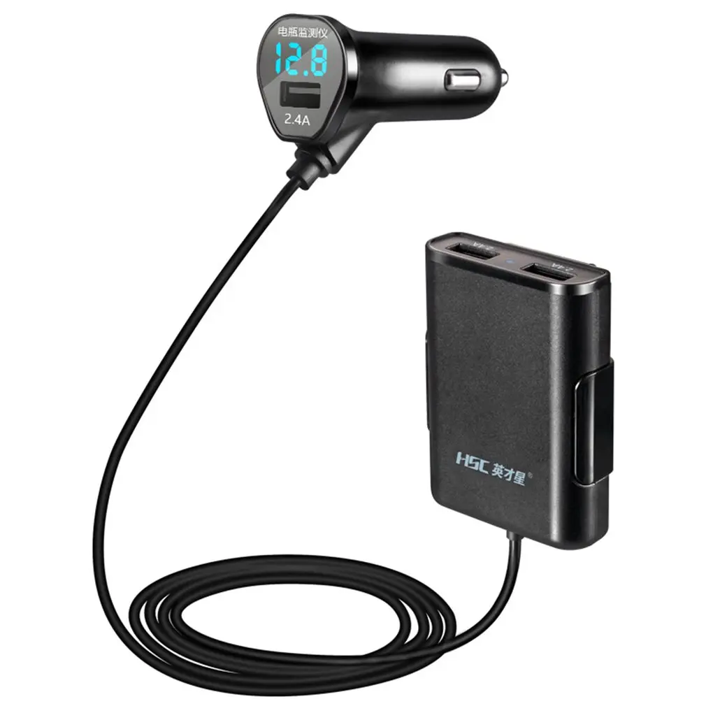 Buy 3 Port USB Extension Cable Car Charger Front Rear