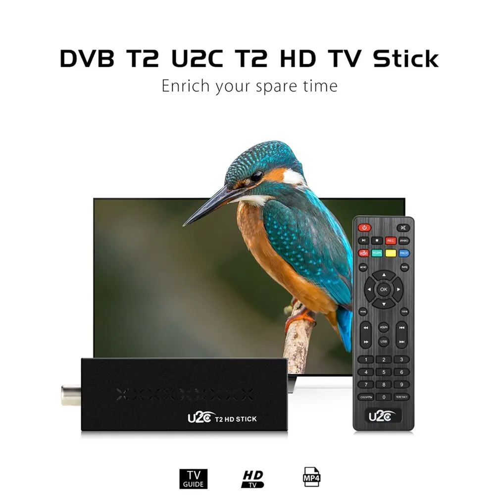 DVB T2 ресивер антенна 1080P Full HD DVB-T2-палка 1080P ТВ-палка пульт дистанционного управления MSTAR7T01 ТВ-ресивер телеприставка ТВ-приставка