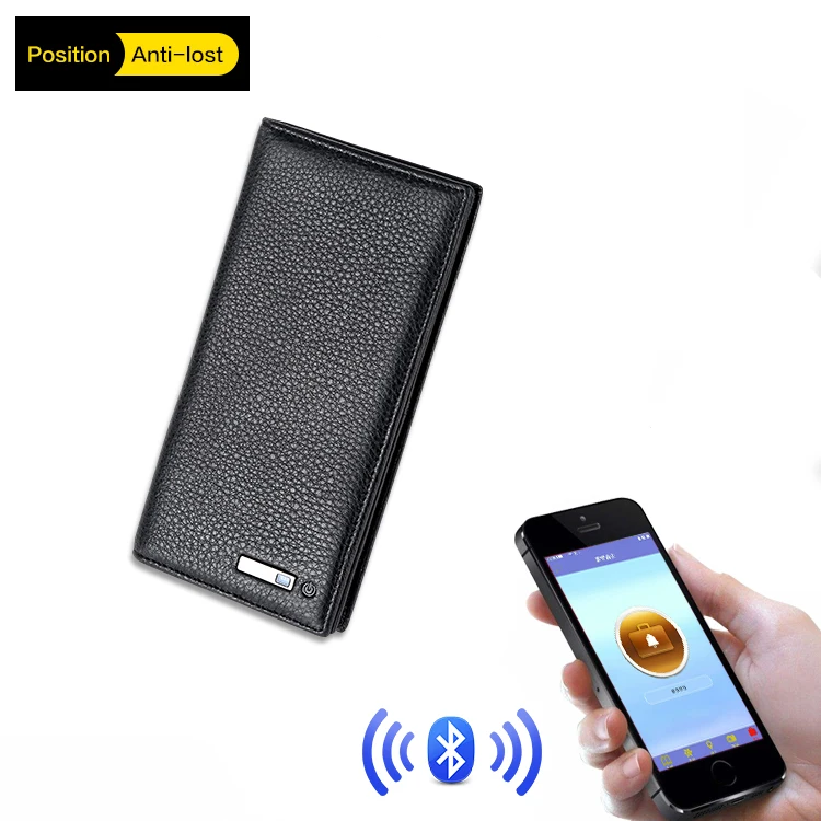 Мужской умный кошелек из натуральной кожи с защитой от потери Bluetooth бумажник GPS