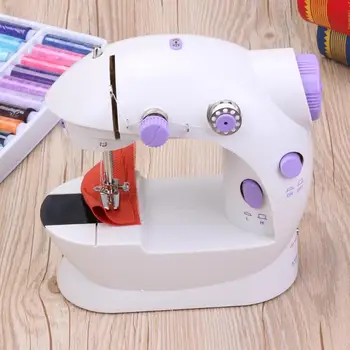 

Portable Electric Sewing Machine Household 2 Speeds Adjustment with Night Light Foot Double Threads Pendal швейная машинка