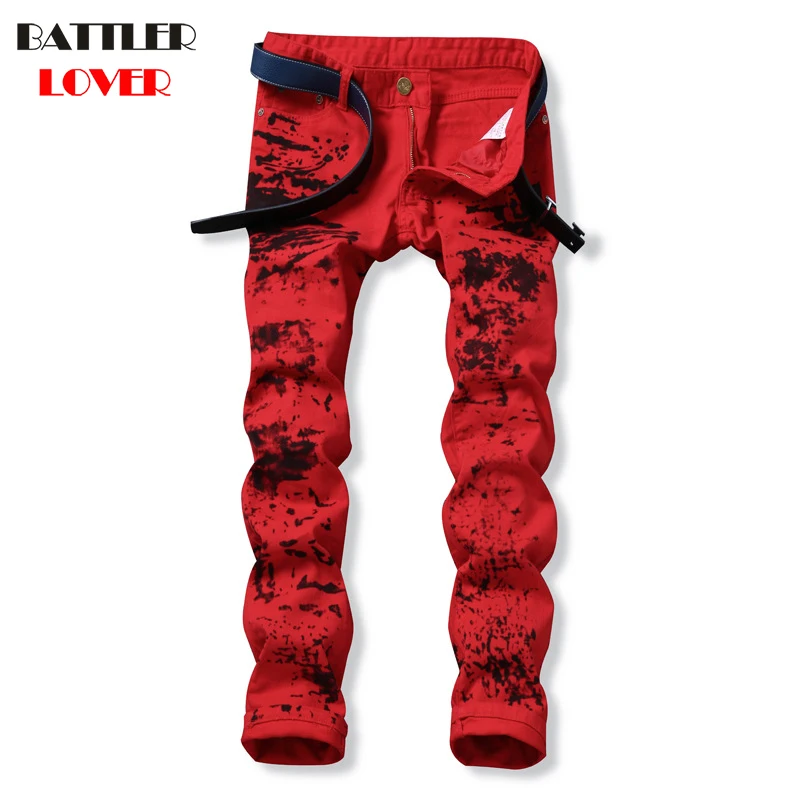 Motor Skull Jeans Men Fear of God Biker Jeans Cotton Trousers Mens Hip Hop Ripped Jeans Pant Male Casual Luxury Brand Slim Pants