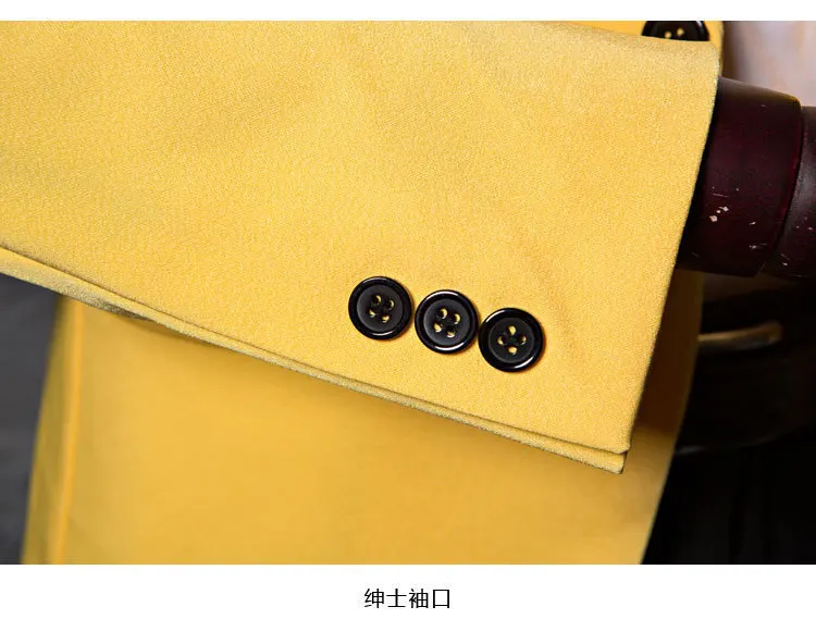 PYJTRL الرجال زائد حجم الكلاسيكية شال طية صدر السترة صالح سليم البدلة سترة عارضة الأصفر السترة تصاميم زي مرحلة الملابس ل المطربين