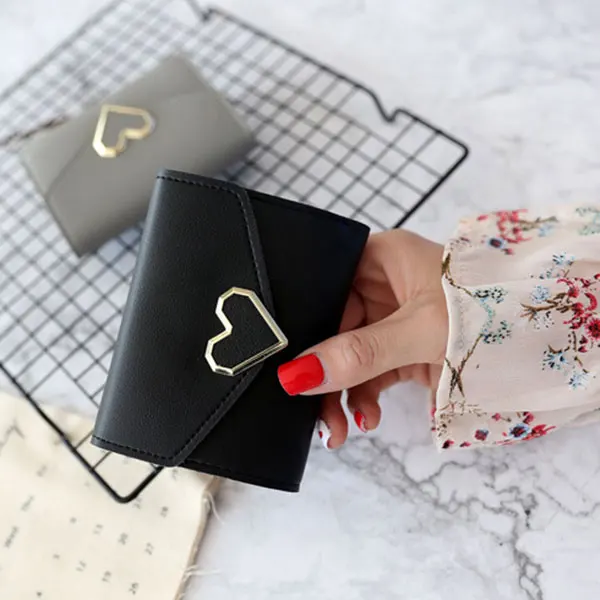 Простой Модный женский кошелек для монет кожаный однотонный винтажный короткий