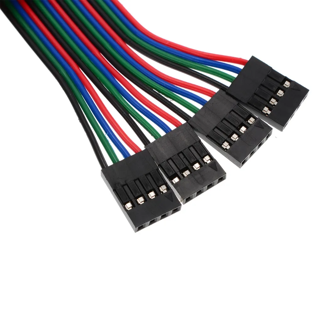 4 قطعة 100 سنتيمتر 4 دبوس محرك متدرج سلك كابل الإناث إلى الإناث أسود أبيض محطة خط 3D الطابعات أجزاء ل نيما 17 محرك متدرج