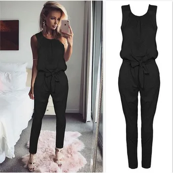 

2017 Summer Rompers Womens Jumpsuit Sexy Ladies Casual Elegant Sleeveless Long Trousers Plus Size S-XL