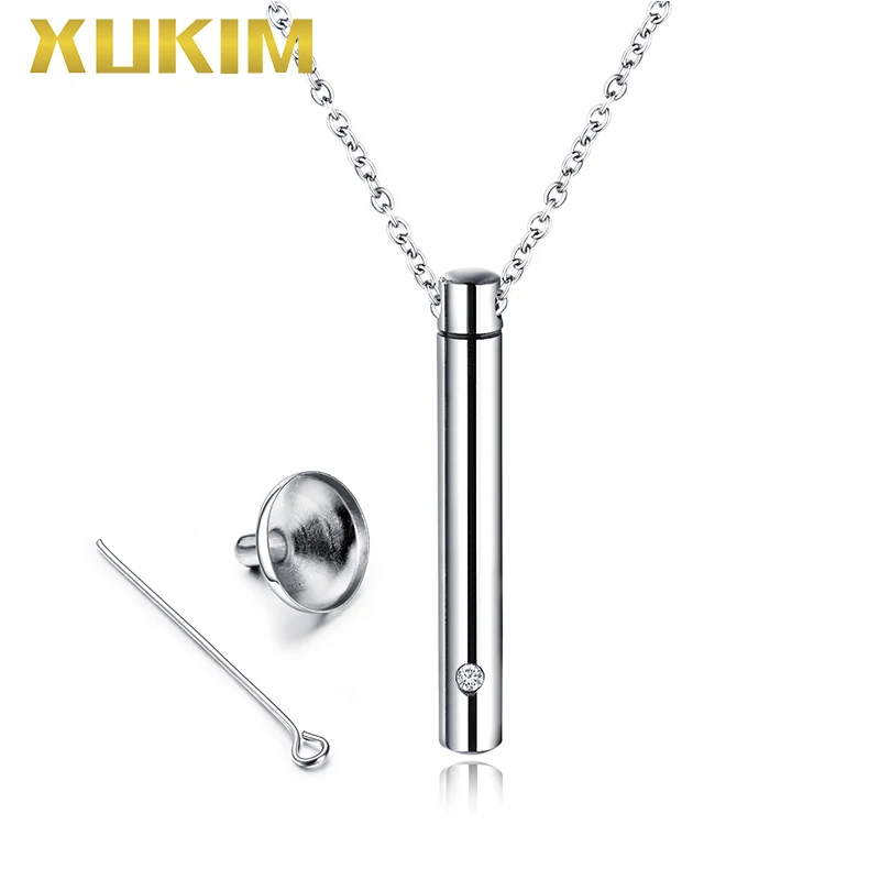 WPO407 8 Xukim ювелирные изделия Духи Ожерелье Подвески цилиндр ПЭТ кость пепельница