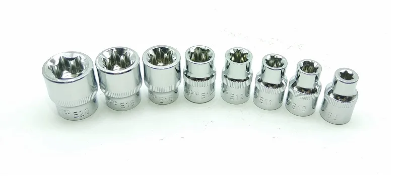 

New 3/8inch E8-E20 E-Socket Sockets Set CR-V Torx Star Bit Combination Drive Socket Nuts Set For Auto Car Repair Hand Tool