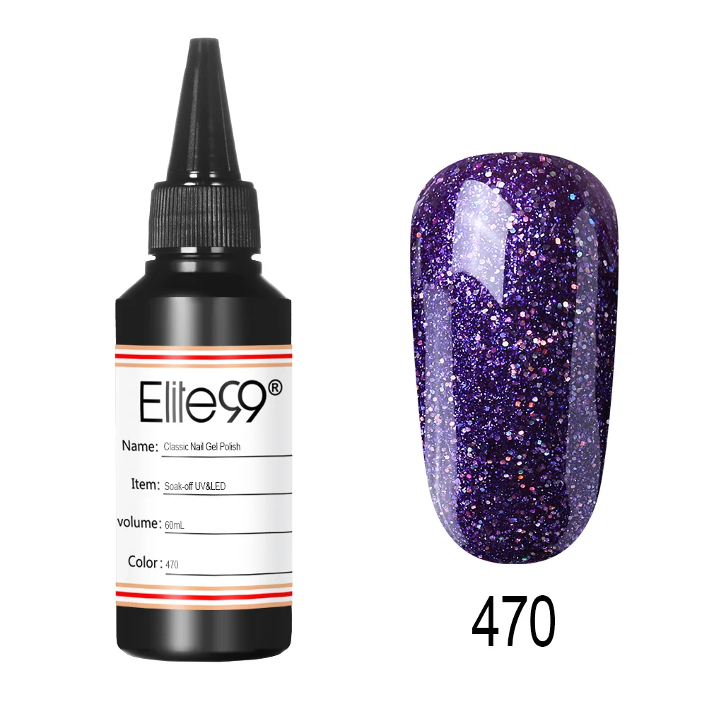 470 Elite99 УФ-гель для ногтей замачиваемый Vernis Полупостоянный УФ светодиодный гель для ногтей лак дизайн ногтей для маникюра макияж 60 мл - Цвет: 470