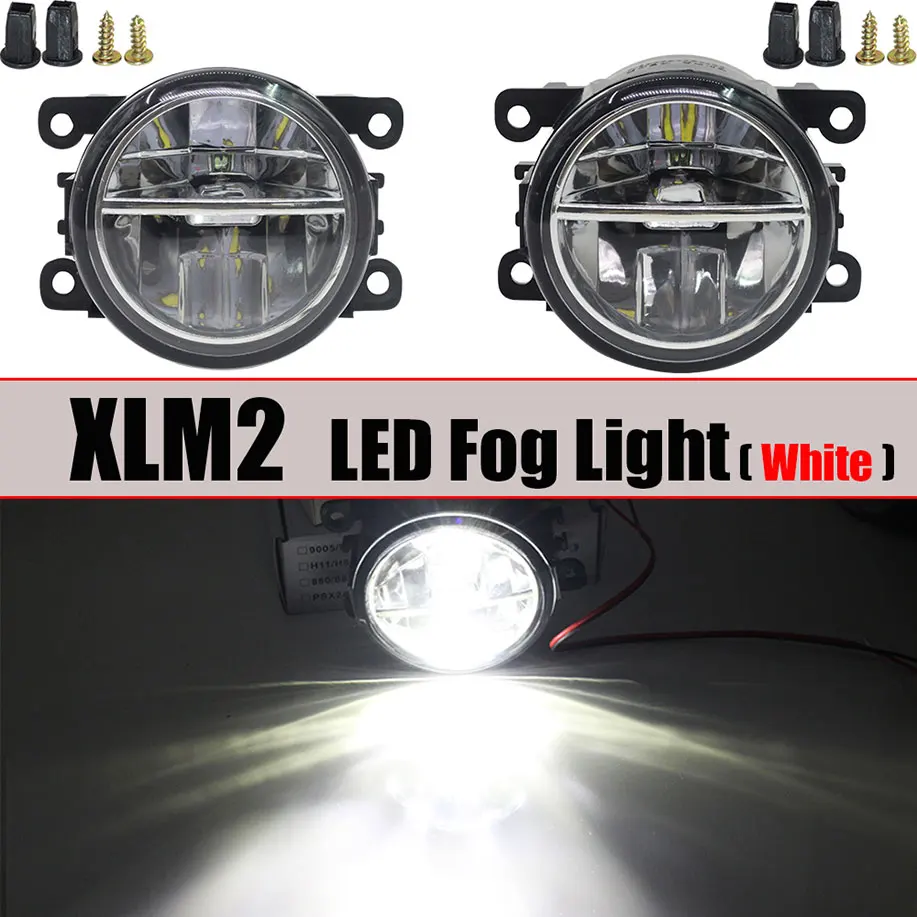 XLM2 LED White Автомобильный противотуманный светильник в сборе Ангел глаз дневные ходовые огни DRL 12 В для Suzuki XL7 Swift SX4 Alto Splash Jimny Ignis Grand Vitara - Цвет: XLM2 LED White