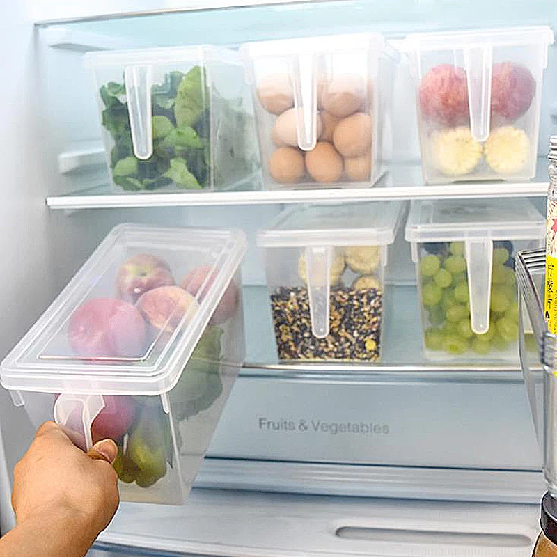

Plastic Kitchen Refrigerator Storage Box Food Container Transparent Keeping Egg Fish Fruit Fresh Fridge Storage Organizer
