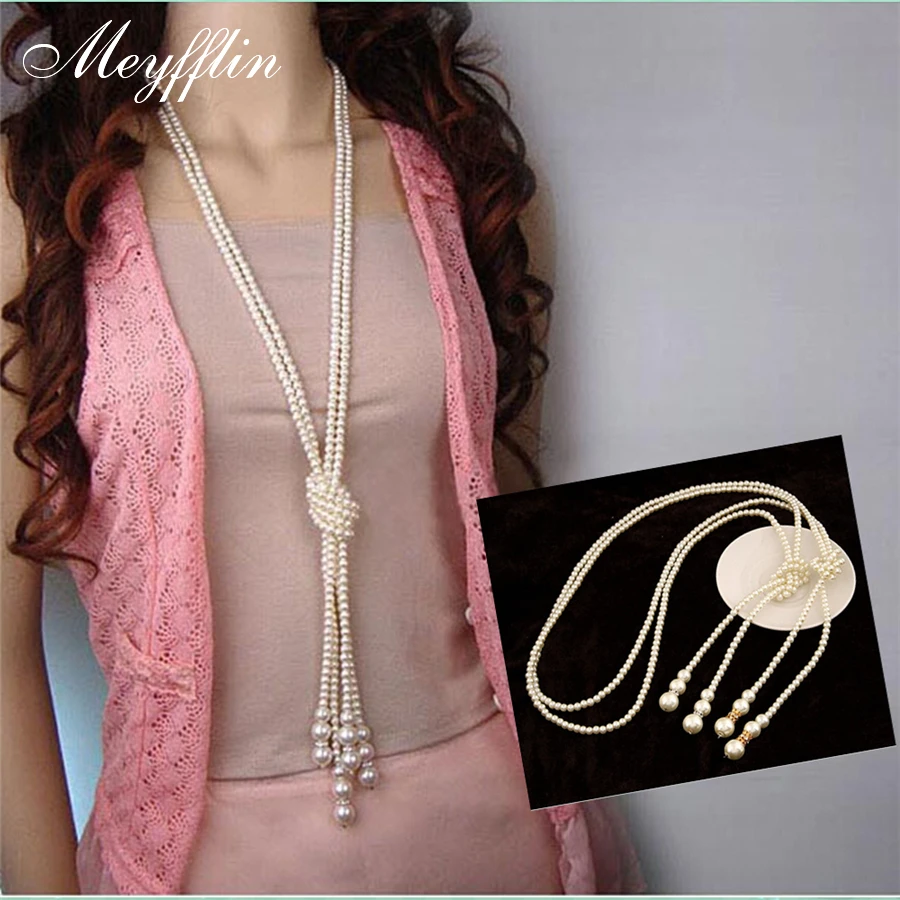 Collier Perle Long Femme 150cm - Fausses Perles Verre | Style Années 20, Gatsby, Mariage, Soirée élégante