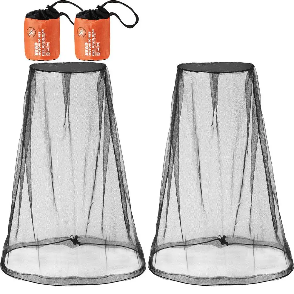 

2Pcs Mosquito Head Net Mesh Extra Fine Holes Insect Netting Bug Face Shield Soft Durable Fly Screen Protection for Any Outdoor