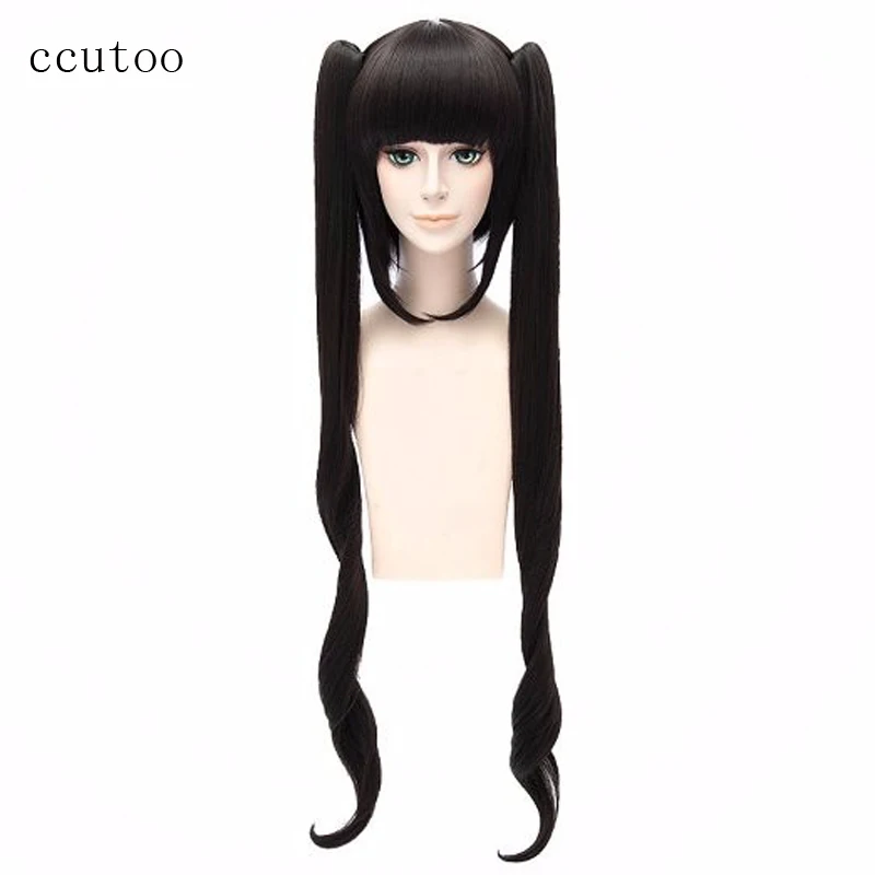 

ccutoo 120cm Black Long Synthetic Wig Is It Wrong to Try to Pick Up Girls in a Dungeon Hestia Cosplay Wig With Chip Ponytails