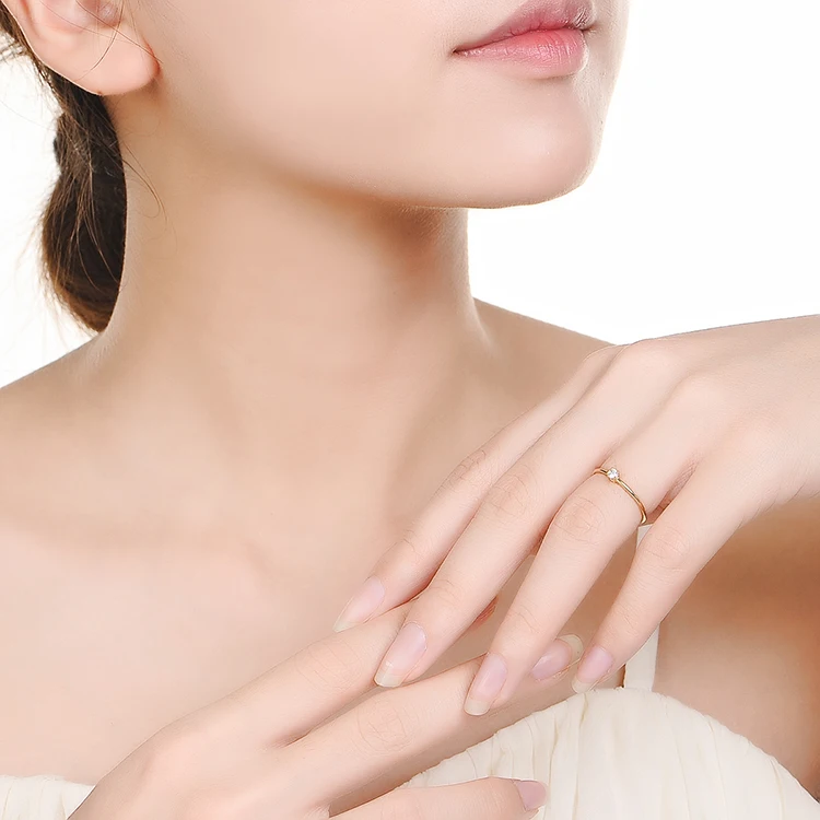 18k Pure Gold Rings Noble Diamond 750Solid Female Exquisite Elegant Precious Fine Jewelry Beautiful Women Ring