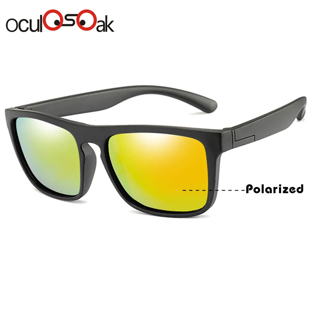 R03 black yellow Детские солнцезащитные очки, брендовые солнцезащитные очки для маленьких девочек, поляризованные детские солнцезащитные очки, гибкая Защитная оправа, UV400, подарки на день рождения, Рождество - Цвет линз: R03 black yellow