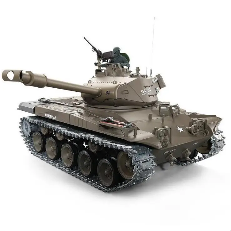 Radio Remote Control 1:16 Scale 2.4Ghz US M41A3 Walker Bulldog tanks RC Airsoft Battle Tank Smoke & Sound (Metal Gear & tracks)
