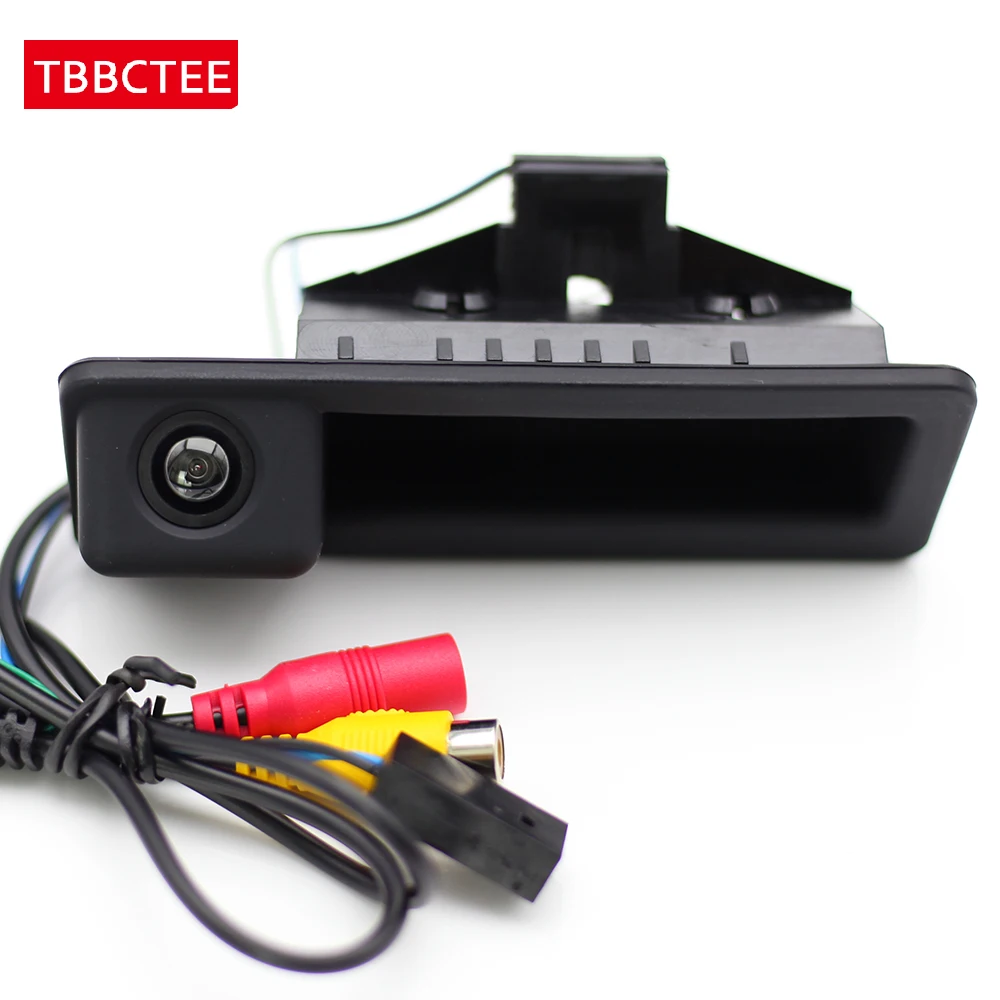 

CCD HD Rear View Reverse Backup Parking Camera For BMW 5 M5 E39 E60 E61 Night Vision Camera Trunk Handle Car NTSC RCA