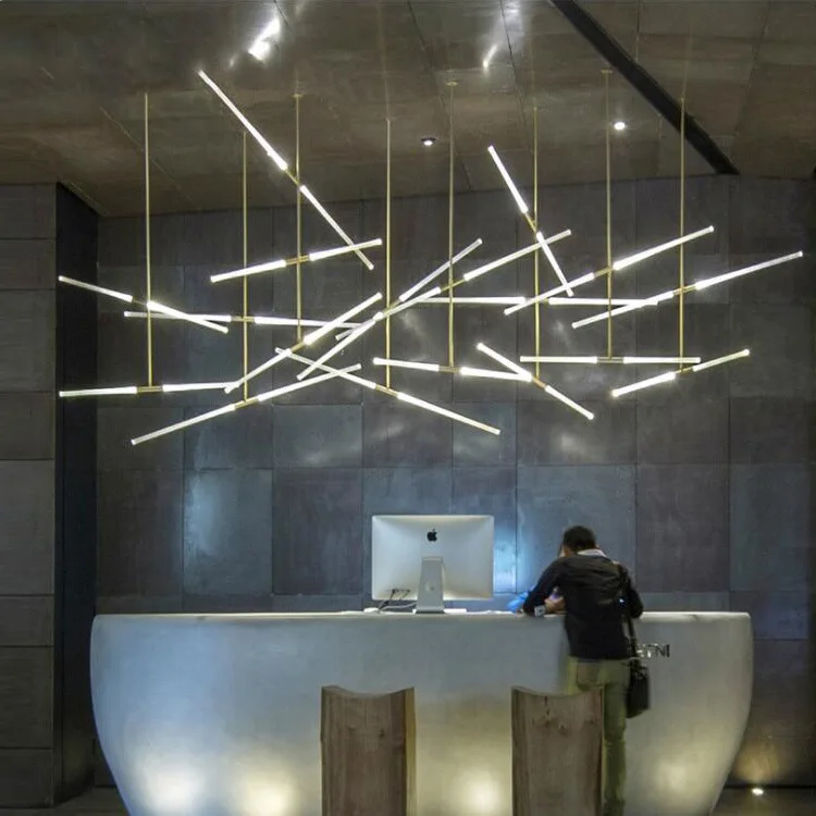 

The Nordic contracted postmodern, wrought iron pipe industry, the wind droplight Front office bar fork droplight