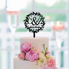 Персонализированные Свадебный торт Топпер на заказ имя и дату, фигурка для торта для свадебного украшения аксессуар для кекса