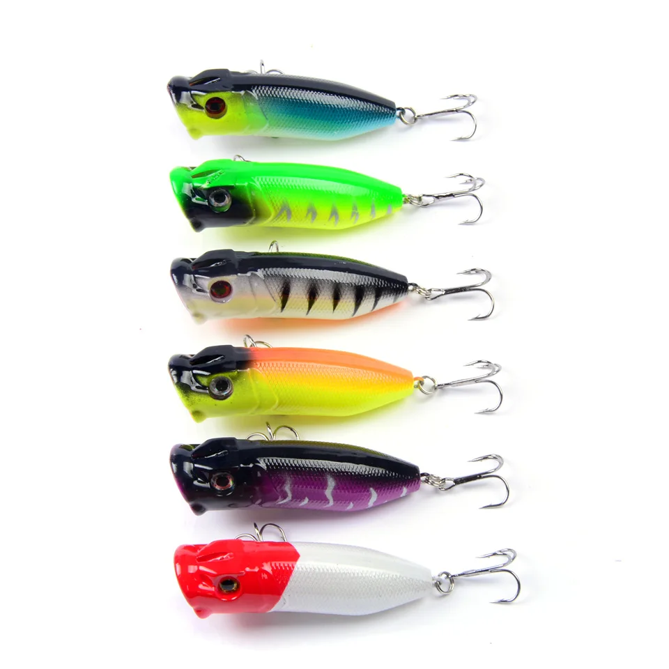 حار بيع 1 قطعة الصيد إغراء عالية الجودة توبواتر بوبر الطعم باس Crankbait Wobblers الصيد معالجة 6.5 سنتيمتر/12g 6 الألوان المتاحة