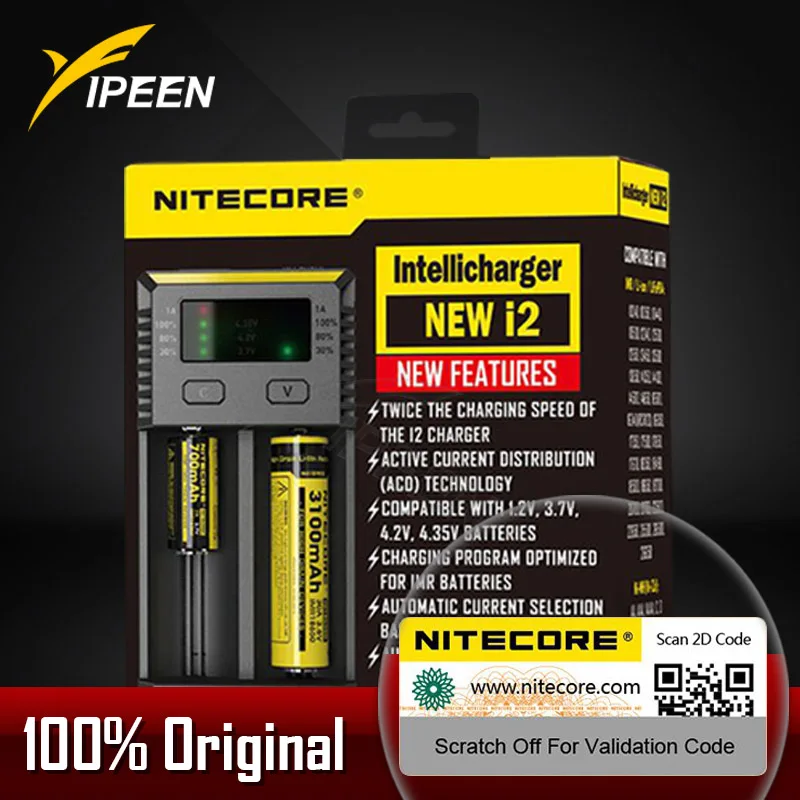 Зарядное устройство Nitecore D4 D2 I4 I2 LCD интеллектуальное li ion 18650 14500 26650 16340 AA