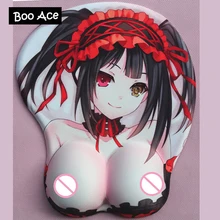 

New "Date A Live" Tokisaki Kurumi Protrusive Nipples Anime 3D Soft Breast Mouse Pad with Wrist Rest 26*21*3.2cm 2way fabric