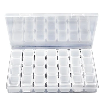 

28 Separate Slots Empty Storage Box Nail Jewelry Box Storage Box Separate Mini Nail Shop Dedicated Organizer Holder Display Case