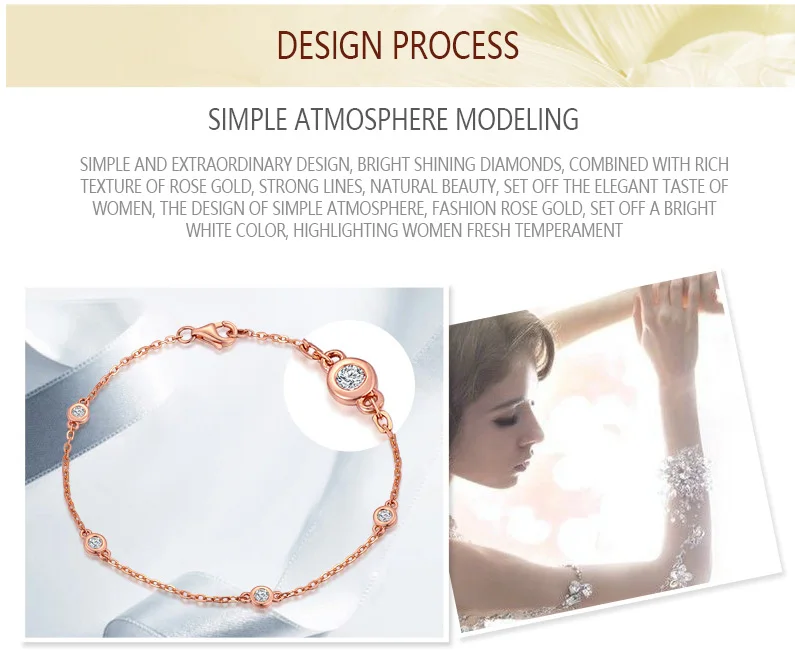 18k Pure Rose Gold Natural Bracelet Women Fashion Bangle Romantic Female Jewelry Girl Gift Party Trendy Hot Sale Good