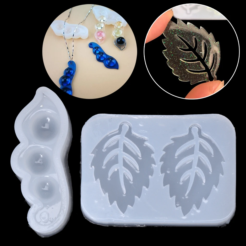 

Leaves Bean Peas Liquid Silicone Mold Resin Jewelry Making Pendant DIY Craft