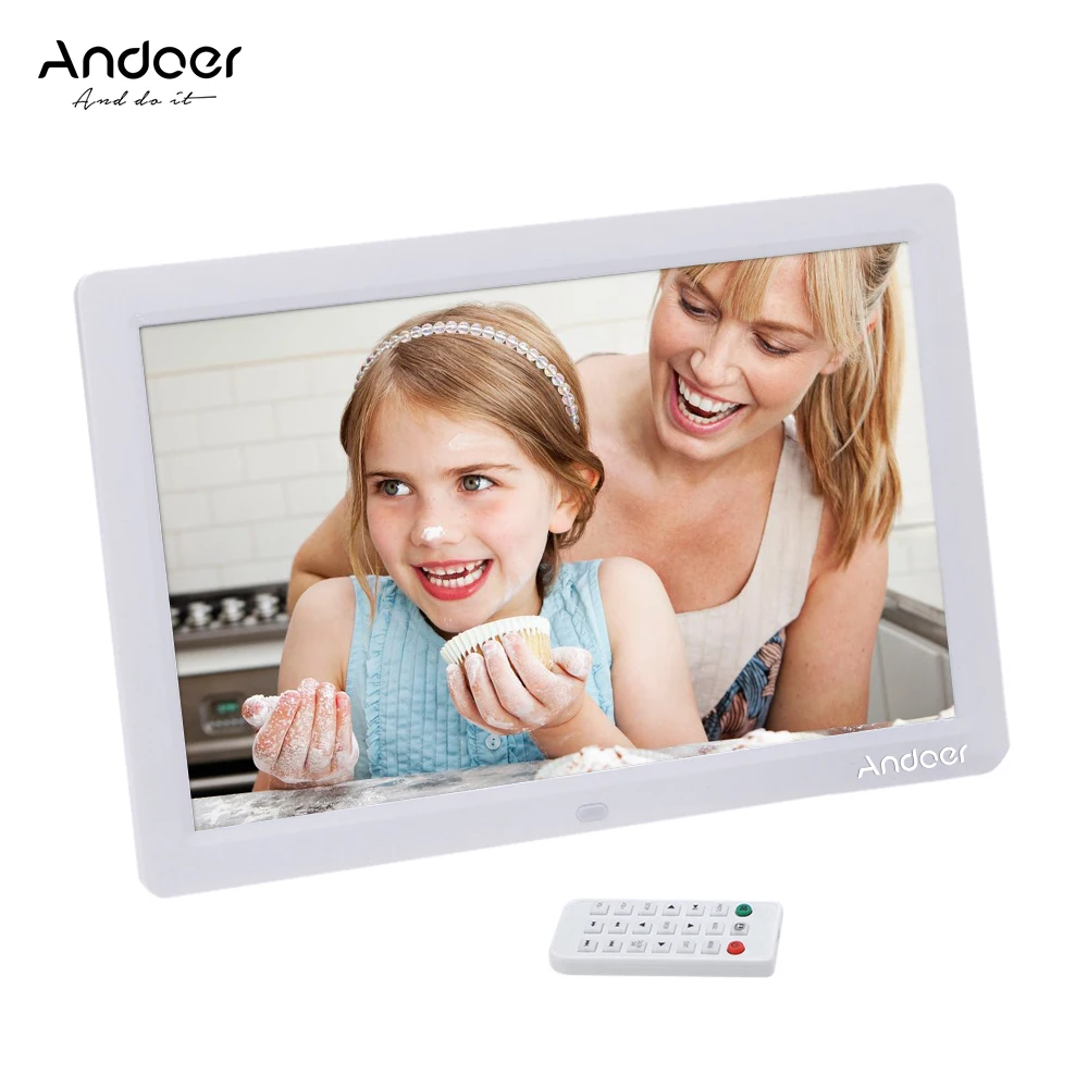 Andoer 1" HD Цифровая фоторамка TFT-LCD 1280*800 полный обзор фотоальбом будильник MP3 MP4 видеоплеер цифровая фоторамка