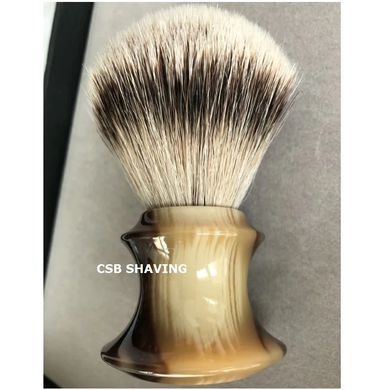 Csb высокое качество Silvertip барсук волос узел 24 мм искусственная бык рогом Смола Ручка Кисточки для бритья Усы Борода бритья мокрый инструмент