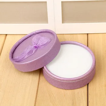 

8.3 x 3.5cm Round Multicolors Paper Jewelry Box Organizer Bow Knot Ribbon Bracelet Bangle Display Storage Wedding Ring Gift box