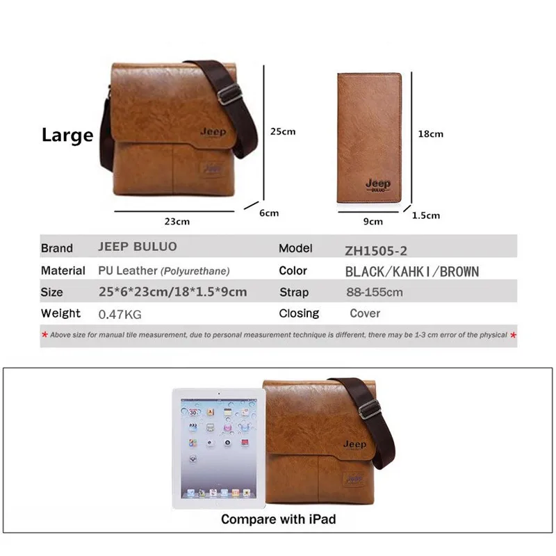BULUOJEEP الرجل حقيبة 2 قطعة/مجموعة الرجال جلد رسول حقائب كتف الأعمال Crossbody عارضة الشهيرة العلامة التجارية الذكور انخفاض الشحن