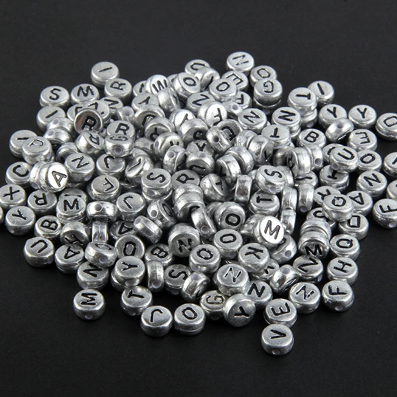 DIY Jewelry 200pcs Mixed Alphabet//Letter Square//Round Acrylic Spacer Loose Beads