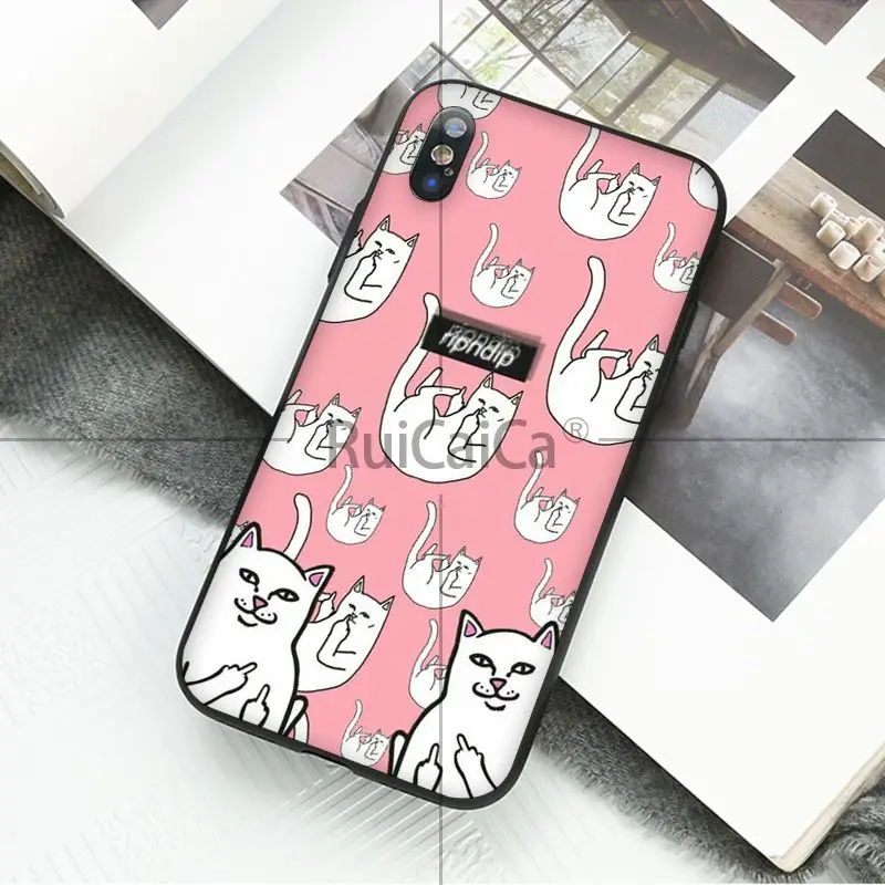 Art middle finger cat
