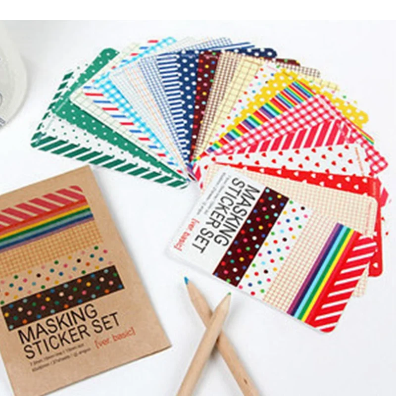 

Laptop Stickers Toys for Children Skateboard Sticker Scrapbooking Book 27Pcs/Pack Rainbow Masking Sticker Set Princess Point Kid