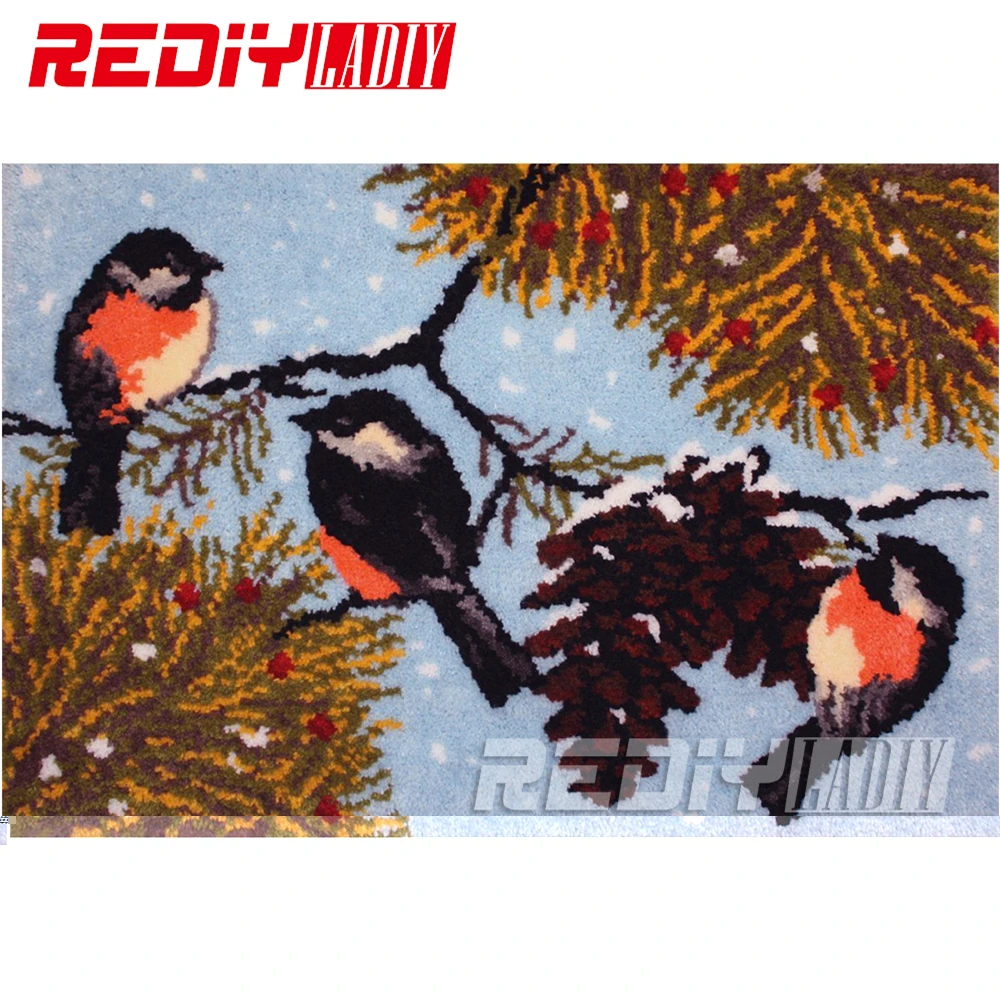 Best Price REDIY LADIY Latch Hook Rug Crocheting Cushion Wall Tapestry Pre-Printed Canvas Yarn Embroidery Mat Winter Magpie Carpet 110x75cm Best Price REDIY LADIY Latch Hook Rug Crocheting Cushion Wall Tapestry Pre-Printed Canvas Yarn Embroidery Mat Winter Magpie Carpet 110x75cm