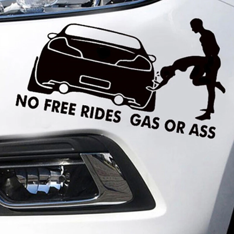 Забавные виниловые газа или задница &quotNo Free Rides&quot Автомобильная наклейка