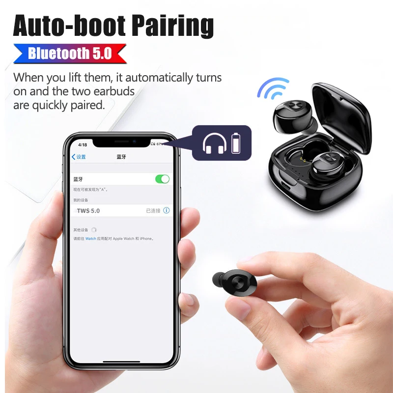 XG12 TWS 5 0 Bluetooth наушники 3D стерео беспроводные HiFi Звук спортивные Handsfree игровая