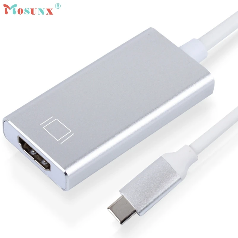 

mosunx Hot Selling Aluminum USB 3.1 Type C USB-C Male to 4K HDMI Adapter Convertor Cable For HDTV Gift 1pcs Dec 7