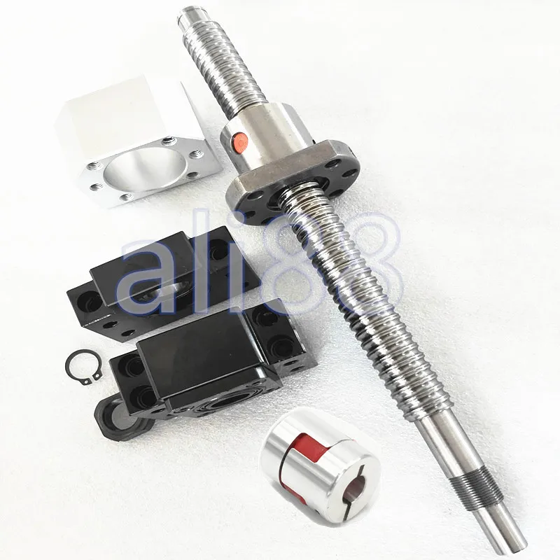 

3pcs 16mm screw Lead=10/5/4mm BallScrew L=300/500/800mm Rolled Ball screw with single Ballnut +1set BK/BF12 end support DSG16H