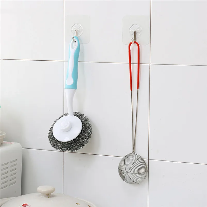 Transparent Strong Self Adhesive Door Wall Hangers Towel Mop Handbag Holder Hooks For Hanging Kitchen Bathroom Accessories A29 (1)