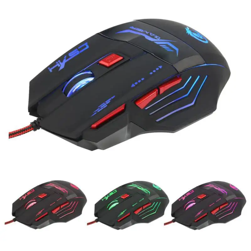 H100 1200-5600 dpi Регулируемая оптическая проводная мышь с подсветкой 7 кнопок мыши для геймера компьютерная мышь светодиодный USB игровая мышь